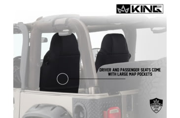 Image of King 4WD Seat Covers, Jeep Wrangler TJ &amp; LJ 2003 - 2006, Neoprene, Black/Black, 11010601