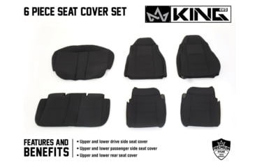Image of King 4WD Seat Covers, Jeep Wrangler TJ &amp; LJ 2003 - 2006, Neoprene, Black/Black, 11010601