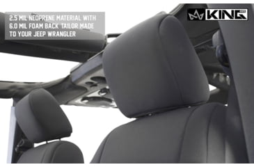 Image of King 4WD Seat Covers, Jeep Wrangler Unlimited JK 4 Door 2008 - 2012, Neoprene, Black/Black, 11010401