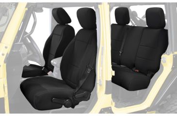 Image of King 4WD Seat Covers, Jeep Wrangler Unlimited JK 4 Door 2013 - 2018, Neoprene, Black/Black, 11010201