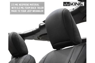 Image of King 4WD Seat Covers, Jeep Wrangler Unlimited JL 4 Door 2018 - 2019, Neoprene, Black/Black, 11010801