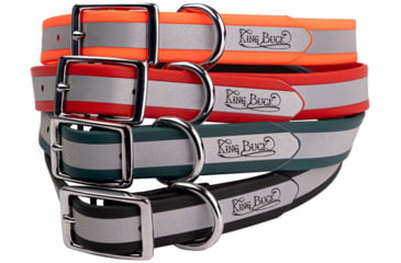Image of King Buck Core D Ring High Visibility Reflective Collar with Name Plate, Black, Deep Teal, Orange, Red