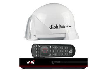 Image of KING Tailgater Satellite TV Antenna Bundle w/DISH Wally HD Receiver &amp; Cables DISH 73427