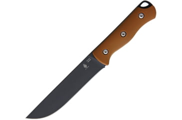 Image of Kizer Cutlery Bush Fixed Blade Knife, Bush Fixed Blade, 9in Overall, 5in Black 1095Hc Steel Blade, Coyote Tan G10 Handle, Black Kydex Belt Sheath, Coyote tan, 1034A2