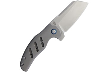 Image of Kizer Cutlery C01E Framelock Left Hand Folding Knife, 3.25in Stonewash S35Vn SS Blade, Gray Satin Titanium Handle, Pocket Clip, Left Hand Version, KI4488L1
