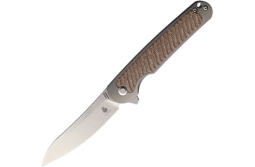 Image of Kizer Cutlery Clutch Framelock Micarta Folding Knife, Brown, Brown sculpted micarta handle, KI4556A3