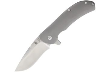 Image of Kizer Cutlery Eliminator Framelock Folding Knife,3.25in,Stainless Steel,Standard Edge,Drop Point,Gray,Titanium Handle KI4483