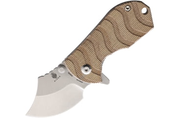 Image of Kizer Cutlery Flip Shank Framelock Folding Knife, 2 stonewash finish S35VN stainless blade, Natural sculpted micarta handle with titanium back, KI2521A3
