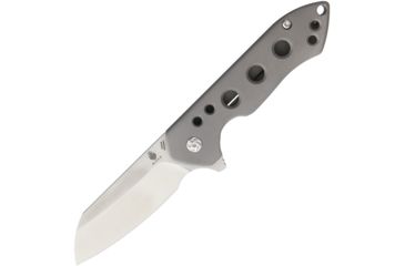 Image of Kizer Cutlery Guru Framelock Folding Knife,3in,S35VN Steel,Standard Edge,Satin,Gray Titanium Handle Titanium with Machined Holes KI3504K1