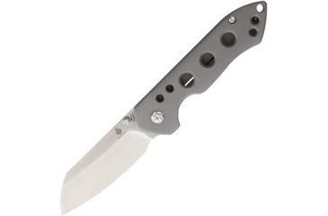 Image of Kizer Cutlery Guru Framelock Folding Knife,3in,S35VN Steel,Standard Edge w/ Thumb Stud,Satin,Gray Titanium Handle Titanium with Machined Holes, KI3504A1
