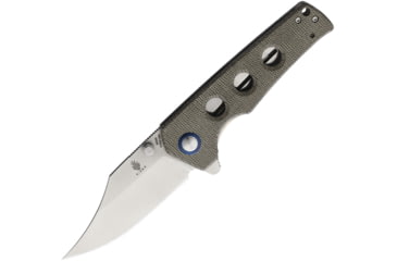Image of Kizer Cutlery Junges Linerlock Folding Knife, 3 satin finish Bohler N690 stainless clip point b, Green canvas micarta handle, V3551N4