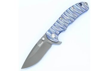Image of Kizer Cutlery Ki401B2 Folding Knife,4.09in,Blue Titanium,Coated Drop Point KI401B2