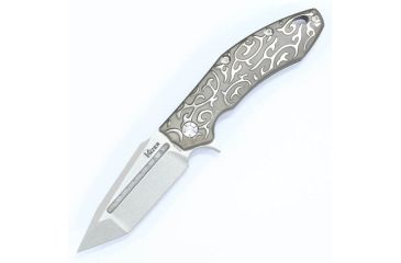 Image of Kizer Cutlery Ki4431T Folding Knife,4.1in,Natural Titanium w/Pattern,Satin Tanto KI4431T