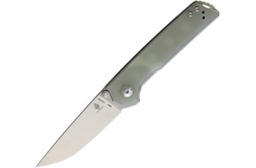 Image of Kizer Cutlery Mini Domin Linerlock Jade Folding Knife, 2.75in Stonewash Bohler N690 SS Blade, Jade G10 Handle, Thumb Stud, Pocket Clip, V3516N4