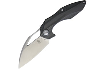 Image of Kizer Cutlery Minitherium Linerlock Folding Knife, 3in Stonewash S35Vn SS Blade, Carbon Fiber Handle, Thumb Pull, Pocket Clip, Black Nylon Pouch, KI3502