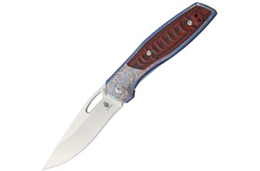 Image of Kizer Cutlery Mistrial Folding Knife,3.25in,CPM-S35VN Steel,Drop Point,Blue,Titanium Handle KI3310