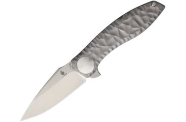 Image of Kizer Cutlery SLT Framelock Folding Knife,3.625in,S35VN Steel,Standard Edge,Stonewash,Gray, Hammered Titanium Handle KI4474A2