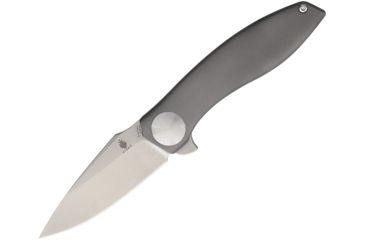 Image of Kizer Cutlery SLT Framelock Folding Knife,3.625in,S35VN Steel,Standard Edge,Stonewash,Gray,Titanium Handle KI4474A1