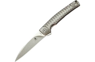 Image of Kizer Cutlery Splinter Framelock Folding Knife,3.5in,Drop Point,Stonewash,Gray,Aluminum Handle KI3457TI1