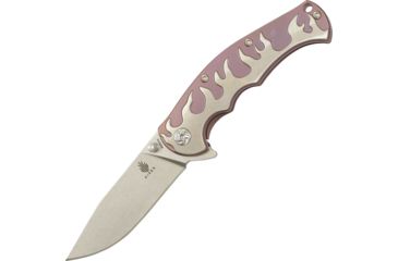 Image of Kizer Cutlery Titanium Framelock Folding Knife,3.75in,Stonewash,Purple Titanium, Handle KI4447