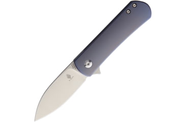 Image of Kizer Cutlery Yorkie Framelock Folding Knife, 2.5in Stonewash S35Vn SS Blade, Blue Titanium Handle, Pocket Clip, KI3525A2