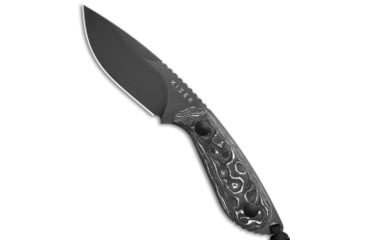 Image of Kizer Kizer Buddy Fixed Blade Knife Fatcarbon White Storm 3" Brushed/DLC 1081A9, Black/White, Bohler M390, adult, BHQ-218484