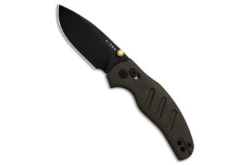 Image of Kizer Kizer Sheepdog Drop Point Clutch Lock Knife Brown Richlite 3" Black PVD, Brown, Nitro-V, adult, BHQ-228718
