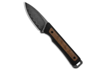 Image of Kizer Kizer Whiskey Jack Fixed Blade Knife Black G-10/Mkuruti Wood 2.1" Damascus, Black/Brown, Damascus, adult, BHQ-225915