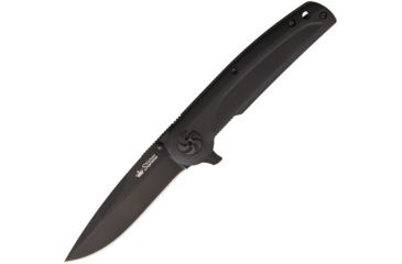 Image of Kizlyar Biker Linerlock Black Folding Knife,3.625in,D2 Tool Steel,Standard Edge,Black,G10 Handle KK0134