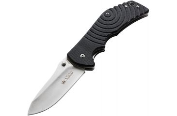 Image of Kizlyar Bloke X Folding Knife,3.875in,Satin D2 Steel Standard Edge Wide Blade,Textured Black G-10 Handle KK0150