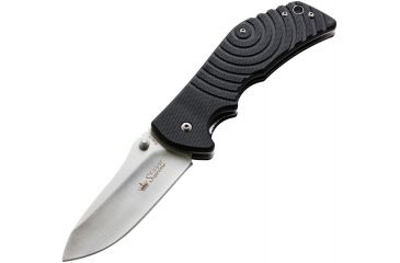 Image of Kizlyar Bloke X Folding Knife,3.875in,Satin Stainless Standard Edge Wide Blade,Textured Black G-10 Handle KK0148