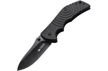 Image of Kizlyar Bloke X Folding Knife,3.875in,Stainless Standard Edge Wide Blade,Textured Black G-10 Handle KK0149