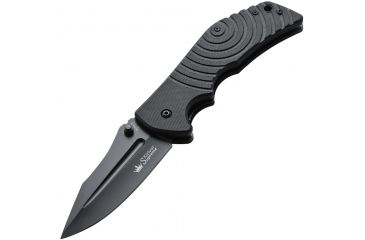 Image of Kizlyar Bloke Z Folding Knife,3.875in,Black Titanium Standard Edge Wide Blade,Textured Black G-10 Handle KK0157