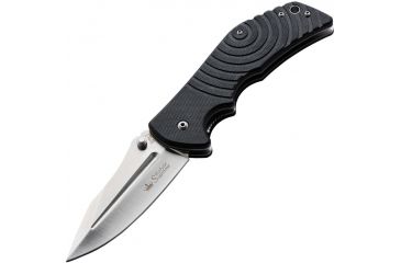 Image of Kizlyar Bloke Z Folding Knife,3.875in,Satin D2 Standard Edge Wide Blade,Textured Black G-10 Handle KK0158