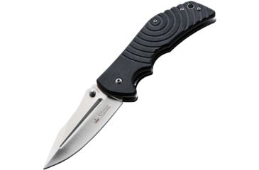 Image of Kizlyar Bloke Z Folding Knife,3.875in,Satin Stainless Standard Edge Wide Blade,Textured Black G-10 Handle KK0156