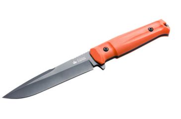 Image of Kizlyar Delta Knive Aus8 Steel 6in Blade, Black Titanium, Kraton/Abs -Orange Handle, KK0210
