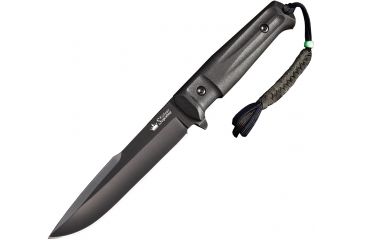 Image of Kizlyar Delta Tactical Echelon Fixed Blade Knife,6in,Black Titanium Broad Tip Blade,Black Kraton Handle KK0206