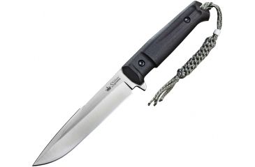 Image of Kizlyar Delta Tactical Echelon Fixed Blade Knife,6in,Satin D2 Steel Broad Tip Blade,Black Kraton Handle KK0209