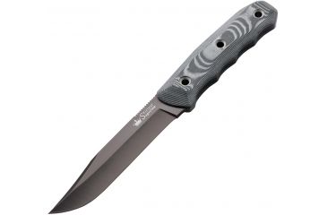 Image of Kizlyar Enzo Fixed Blade Knife,5.25in,Black Titanium AUS-8 Stainless Blade,Ergonomic 3D Black/Gray Micarta Handle KK0068