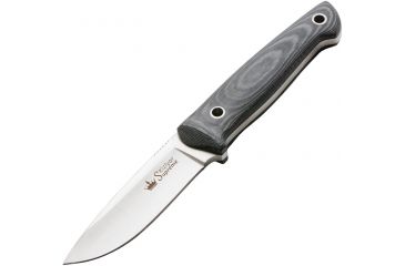 Image of Kizlyar Santi Fixed Blade Knife,3.5in,Satin D2 Steel Drop Point Blade,Ergonomic Black/Gray Micarta Handle KK0047