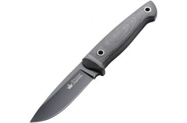 Image of Kizlyar Santi Fixed Blade Knife,3.5in,Stainless Drop Point Blade,Ergonomic Black/Gray Micarta Handle KK0046