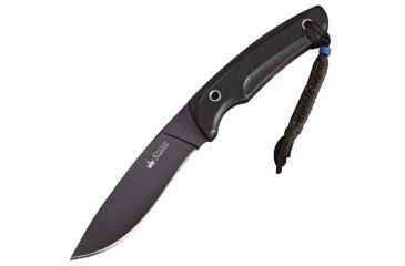 Image of Kizlyar Savage Fixed Blade Knife,5.25in,Black Titanium Stainless Kukri Style Blade,3-D Textured Black G-10 Handle KK0030