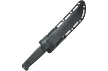 Image of Kizlyar Senpai Fixed Blade Knife, 12in Overall, 6.75 stonewash finish AUS-8 stainless blade, Black Kraton handle, KK0219