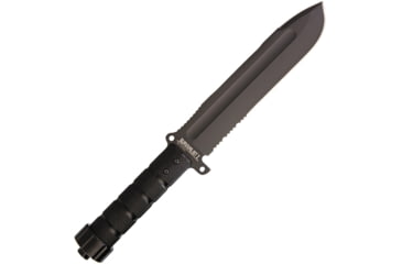 Image of Kizlyar Survivalist Z D2 Black Knife, 12.5 overall, Grooved and textured black aluminum handle, KK0077