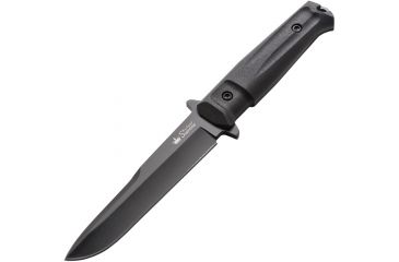 Image of Kizlyar Trident Tactical Fixed Blade Knife,6in,Black AUS-8 Stainless Blade,Black Kraton Handle KK0213