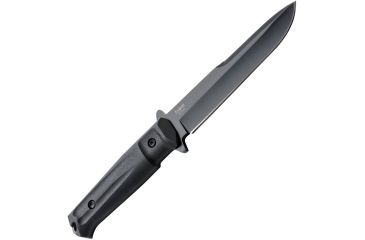 Image of Kizlyar Trident Tactical Fixed Blade Knife,6in,Black Titanium D2 Steel Blade,Black Kraton Handle KK0215