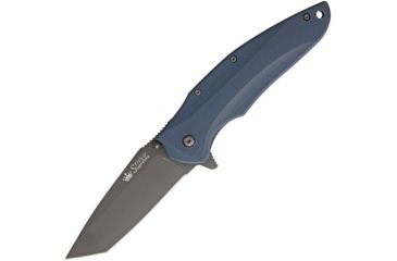 Image of Kizlyar Zorg Linerlock Gray Ti AUS-8 Folding Knife,3.25in,AUS-8 Steel,Tanto,Gray,G10 Handle KK0225