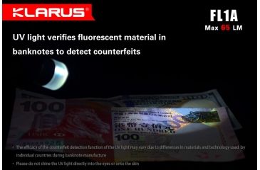 Image of Klarus FL1A Multicolor Waterproof LED Flashlight,Black,65 Lumens KLARUS-FL1A