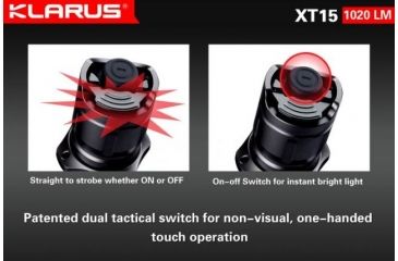 Image of Klarus XT15 Falcon LED Flashlight USB Rechargeable w/CREE LED, 1020 Lumens, w/ 2xCR123A or 1x18650, XT15, Black KLARUS-XT15-XML2-U2