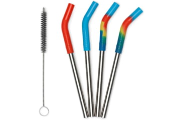 Image of Klean Kanteen Straw, 8mm - 4 Pack, Multi-Color/Brushed Stainless, Short, 1009508